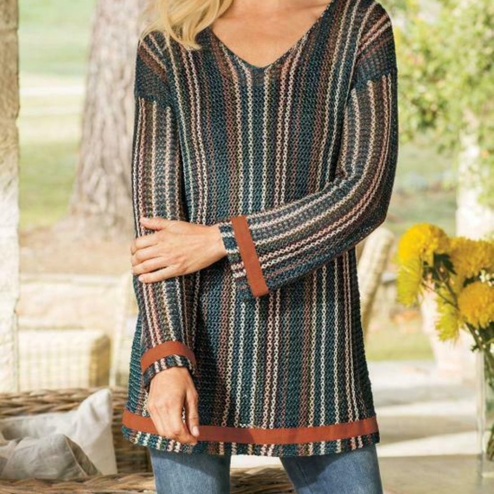 Soft Surroundings Open Weave Manzanita Beach Pullover (size M)